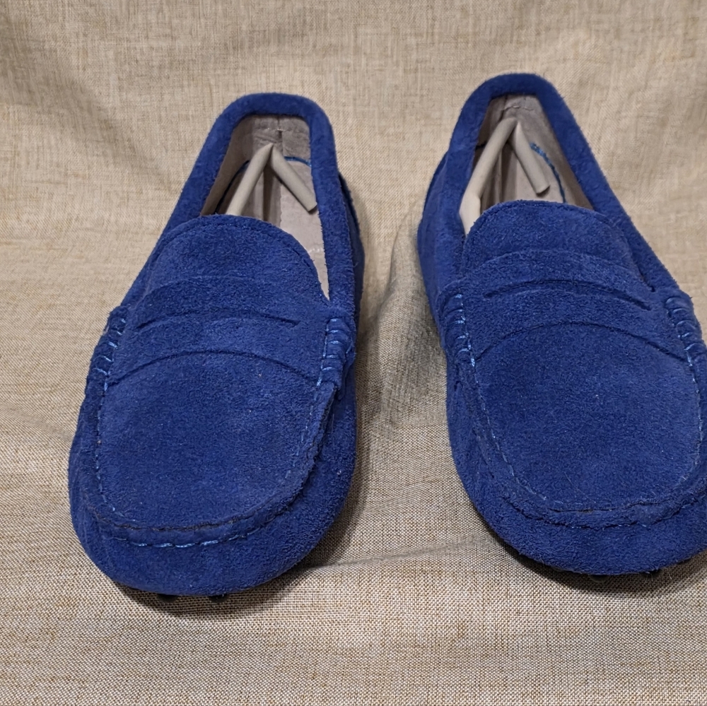 Women's Blue Suede Loafers